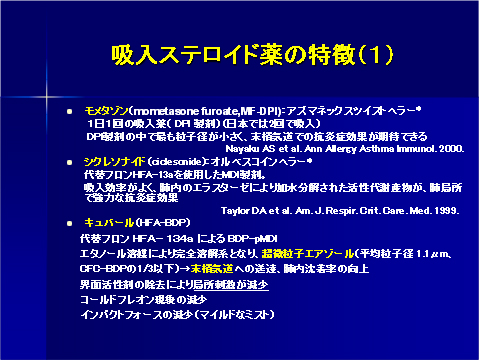 吸入ステロイド薬の特徴