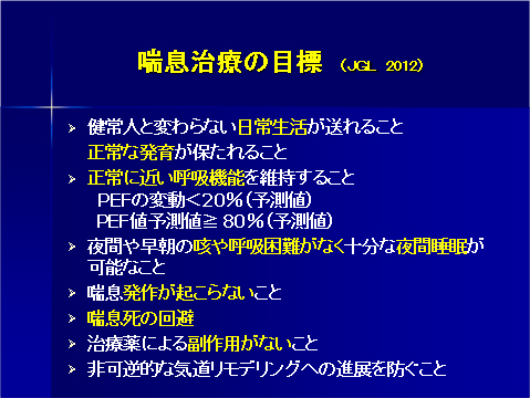 気管支喘息の治療の目的